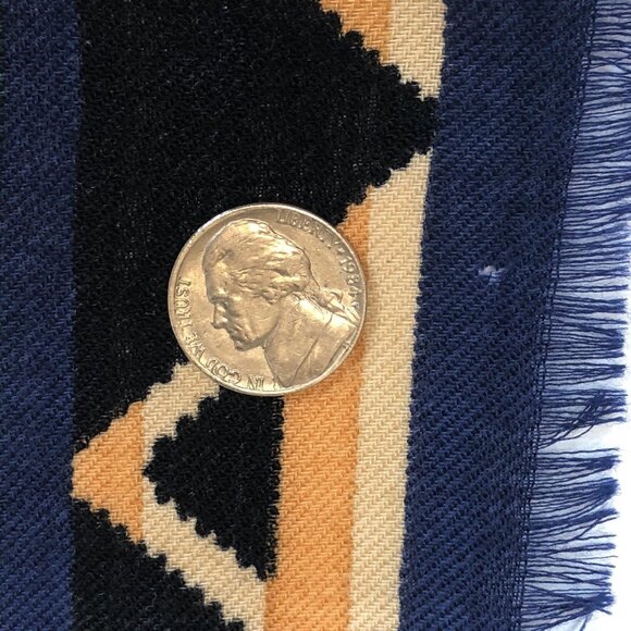 Vintage Ralph Lauren Wool Aztec Southwest Native Print Square Scarf Japan - Picture 8 of 13